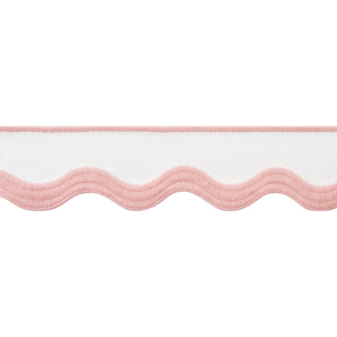 Thibaut Trim Wave Tape Blush on White E12329 Trim 90% Linen, 10% Polyester U.S.A </p><p>Repeat: H: , V: 2.12 in  (5.38 cm) - My Fabric Connection -