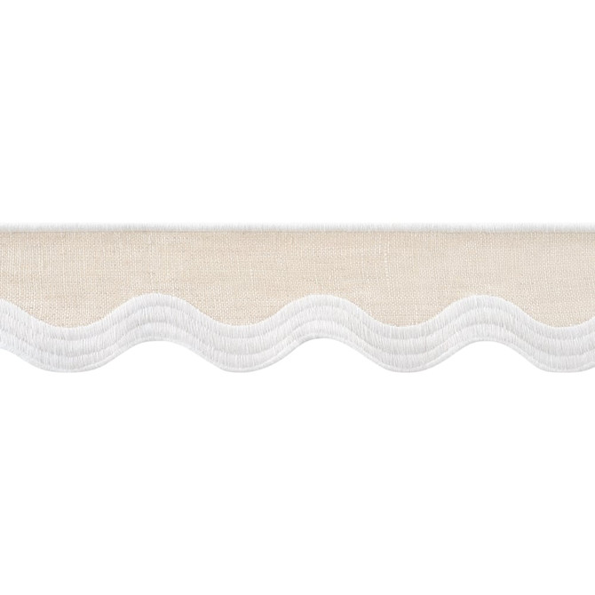 Thibaut Trim Wave Tape White on Linen E12335 Trim 90% Linen, 10% Polyester U.S.A </p><p>Repeat: H: , V: 2.12 in  (5.38 cm) - My Fabric Connection -