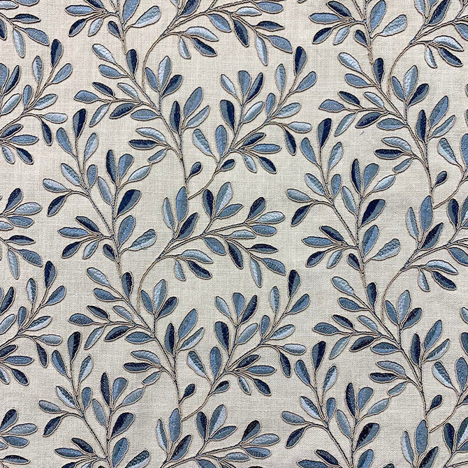 Magnolia Fabric Clovie Bluebell - 100% POLY, EMB- 100% VIS INDIA 51,000 Horizontal: 10.4 and Vertical: 9.4 54 - My Fabric Connection -