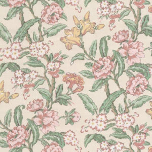 Norbar Fabric Flora Jade ROMANCE 55% LINEN 45% COTTON SPAIN 22 1/6"V 27 1/6"H 55" - My Fabric Connection -