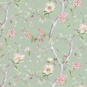 Norbar Fabric Joanna Jade ROMANCE 100% COTTON INDIA 17 1/6"V 36 1/4"H 55 - My Fabric Connection -