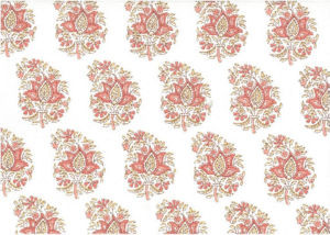 Norbar Fabric Stratus Coral Lw ROMANCE 100% COTTON SPAIN 6 1/2"V 3"H 55 - My Fabric Connection -