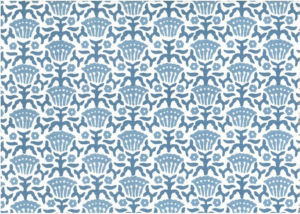 Norbar Fabric York Blues ROMANCE 100% COTTON SPAIN 3 1/2"V 2 1/4"H 55" - My Fabric Connection -