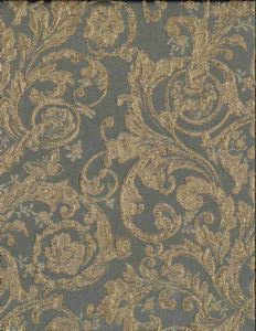 Norbar Fabric Minuet Gray Gold SYMPHONY 100% POLYESTER CHINA 12"V 14"H 55 - My Fabric Connection -