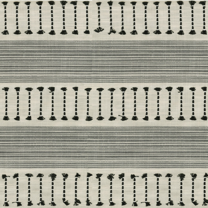 PK Lifestyles Fabric Fringe Stripe Emb Newsprint 472220 Cultural Exchange IX Base: 88% Polyester, 12% Cotton EMB: 84% Cotton, 16% Viscose India 50000 H: 6.125, V: 0.75 55 - My Fabric Connection -
