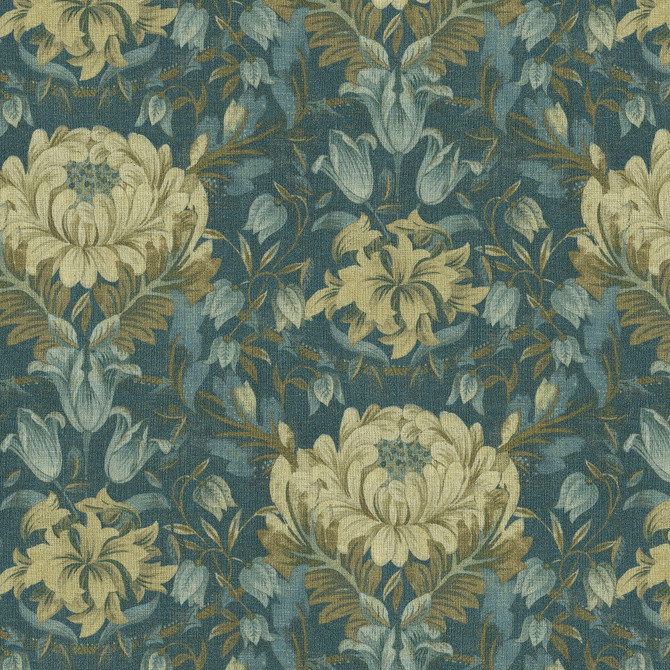 PK Lifestyles Fabric Garden Ornament Indigo 472701 Design by Nature VIII 90% Polyester, 10% Linen China 51000 H: 13.5, V: 25.25 54 - My Fabric Connection -