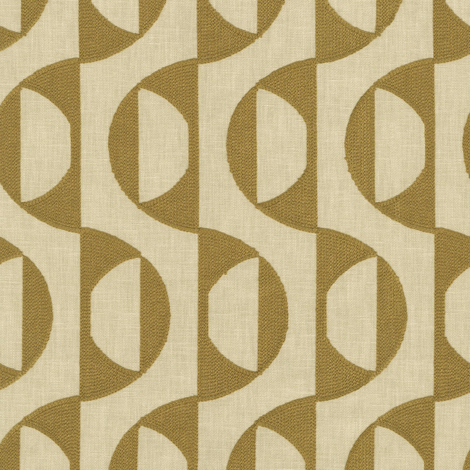 PK Lifestyles Fabric Calder Emb Golden 472120 Expressionist VI Base: 50% Polyester, 50% Cotton EMB: 100% Viscose India 51000 H: 3.25, V: 9 54 - My Fabric Connection -