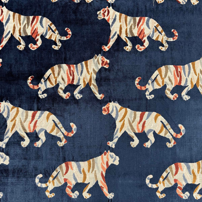 Magnolia Fabric Tigress Midnight - 44% Viscose, 29% Cotton, 27% Poly India 30000 Horizontal: 14 and Vertical: 25 54 - My Fabric Connection -