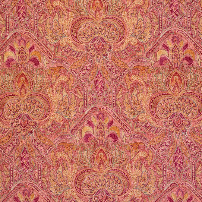 RM CoCo Fabric Sandahar Paisley Paprika Painter's Palette Cadmium Orange to Purple Lake 100% Polyester See Sample 51000 Horizontal: 13.5 and Vertical: 27 54 - My Fabric Connection -