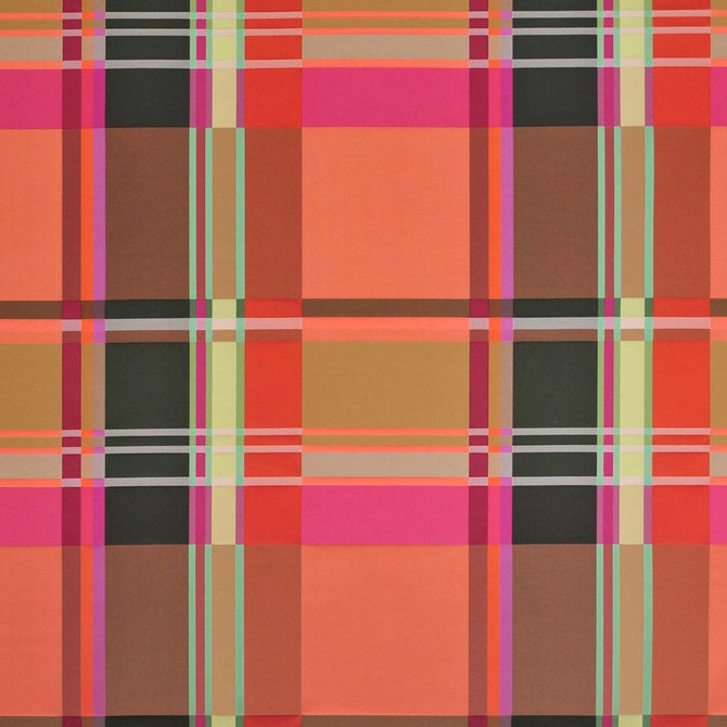 RM CoCo Fabric Technicolor Plaid Coral Reef Suitemates 62% Cotton 38% Polyester See Sample 51000 Horizontal: 14.13 and Vertical: 14.25 56 - My Fabric Connection -