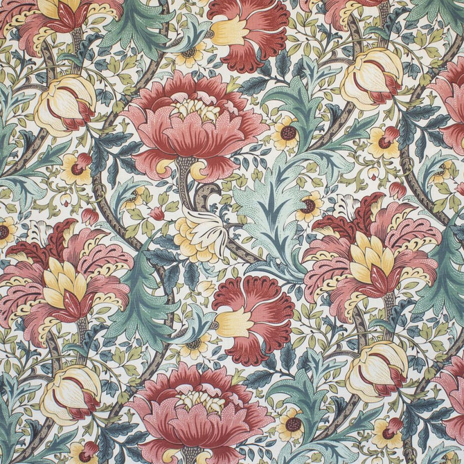 RM CoCo Fabric Floral Whimsy Peony Painter's Palette Cadmium Orange to Purple Lake 100% Cotton See Sample 0 Horizontal: 27 and Vertical: 26 54 - My Fabric Connection -