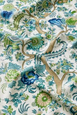 Scalamandre Fabric Metropolitan Palampore Print Aegean SC166490002 THE METROPOLITAN MUSEUM OF ART 100% LINEN THAILAND MEDIUM DUTY Horizontal: 44.5" and Vertical: 27" 54 - My Fabric Connection -