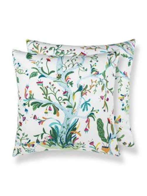 Scalamandre Pillows Enchanted Meadow Pillow 22 X 22 - Sage HNSDDK166540002 COLOR POP 100% ORGANIC COTTON U.S.A. Horizontal: and Vertical: 0 - My Fabric Connection -