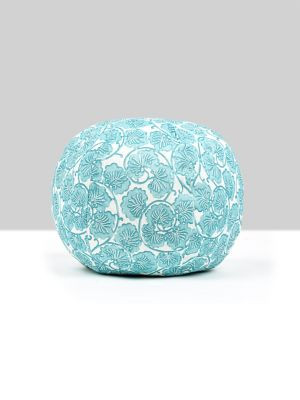 Scalamandre Pillows May Pillow 12 Dia - Turquoise HNRADK166560003 COLOR POP 90% COTTON 10% LINEN U.S.A. Horizontal: and Vertical: 0 - My Fabric Connection -