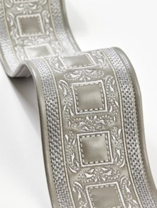Scalamandre Trim Archduke Embroidered Tape Slate SCT33390004 THE METROPOLITAN MUSEUM OF ART 75% POLYURETHANE 17% POLYESTER 8% VISCOSE INDIA LIGHT DUTY Horizontal: 3.15" and Vertical: 0" 3 - My Fabric Connection - Scalamandre Trim Archduke Embroidered Tape Slate SCT33390004 THE METROPOLITAN MUSEUM OF ART 75% POLYURETHANE 17% POLYESTER 8% VISCOSE INDIA LIGHT DUTY Horizontal: 3.15" and Vertical: 0" 3 - My Fabric Connection -