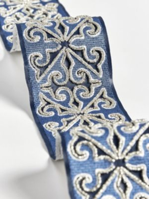 Scalamandre Trim Saxony Embellished Tape Midnight SCT33370004 THE METROPOLITAN MUSEUM OF ART 50% POLYURETHANE 40% BEADS 10% VISCOSE INDIA LIGHT DUTY Horizontal: 3.15" and Vertical: 0" 3 - My Fabric Connection - Scalamandre Trim Saxony Embellished Tape Midnight SCT33370004 THE METROPOLITAN MUSEUM OF ART 50% POLYURETHANE 40% BEADS 10% VISCOSE INDIA LIGHT DUTY Horizontal: 3.15" and Vertical: 0" 3 - My Fabric Connection -