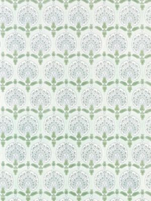 Scalamandre Wallpaper Karanfil Block Print Wallpaper Green Tea SCWP885600003 THE METROPOLITAN MUSEUM OF ART INDIA Horizontal: 7.75" and Vertical: 7.125" 21.25 - My Fabric Connection -