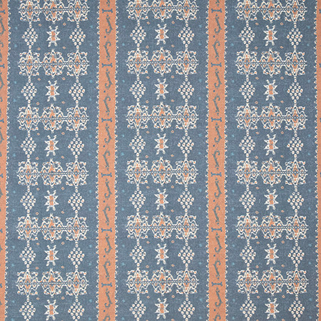 Carole Fabric High Noon Indigo Go West 85% Polyester, 15% Linen 30,000 Wyzenbeek Double Rubs 6 3/4" V, 13 1/2" H 54" - My Fabric Connection -