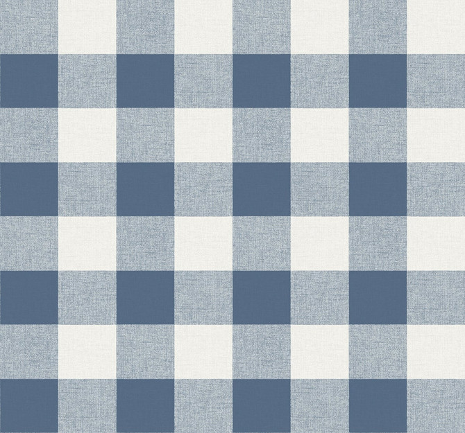 Seabrook Wallpaper Picnic Plaid Coastal Blue Beach House  United States 60.75 6.3" 27"  - My Fabric Connection -