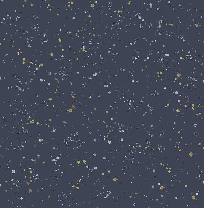 Seabrook Wallpaper Paint Splatter Navy and Metallic Gold Day Dreamers  United States 56.12 20.87" 20.5"  - My Fabric Connection -