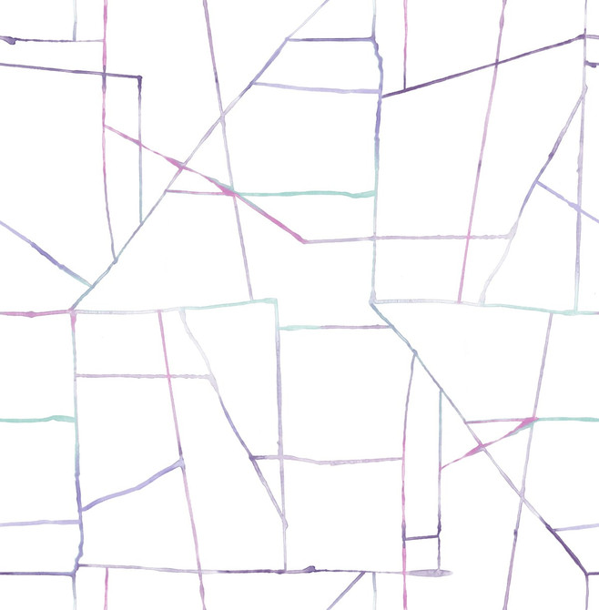 Seabrook Wallpaper Geo Creative Purple, Teal, and Pink Day Dreamers  United States 56.12 20.87" 20.5"  - My Fabric Connection -