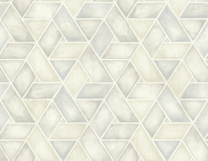 Seabrook Wallpaper Kentmere Geo Gray and White Lugano  United States 60.75 20.87" 27"  - My Fabric Connection -