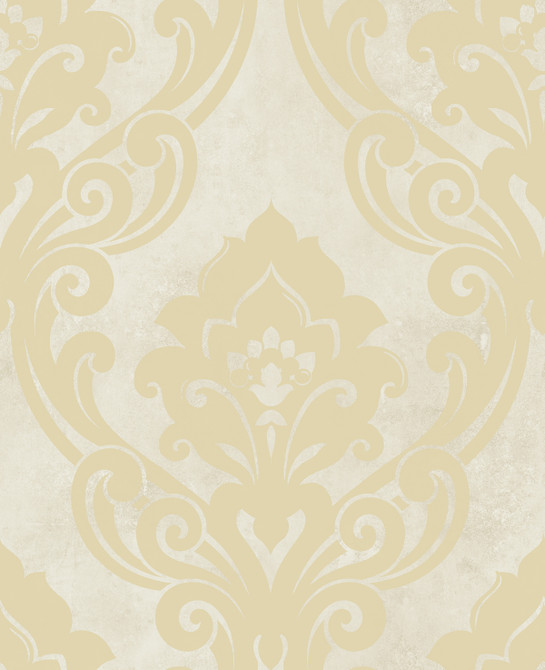 Seabrook Wallpaper Vogue Damask Metallic Gold and Off-White Nouveau Luxe  United States 56.05 25.2" 20.5"  - My Fabric Connection -