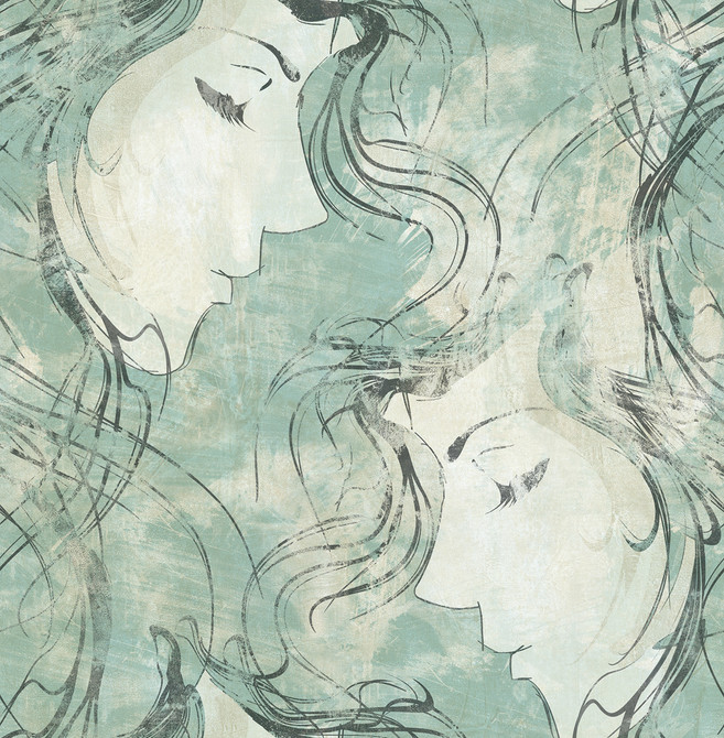 Seabrook Wallpaper Chadwick Portrait Metallic Pearl and Ebony Avant Garde  United States 56.05 20.87" 20.5"  - My Fabric Connection -