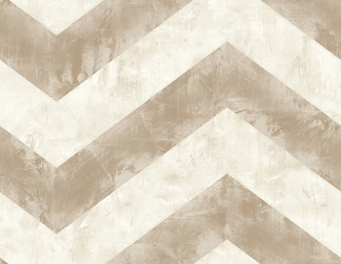 Seabrook Wallpaper Hubble Chevron Metallic Taupe and Ivory Avant Garde  United States 60.75 20.87" 27"  - My Fabric Connection -
