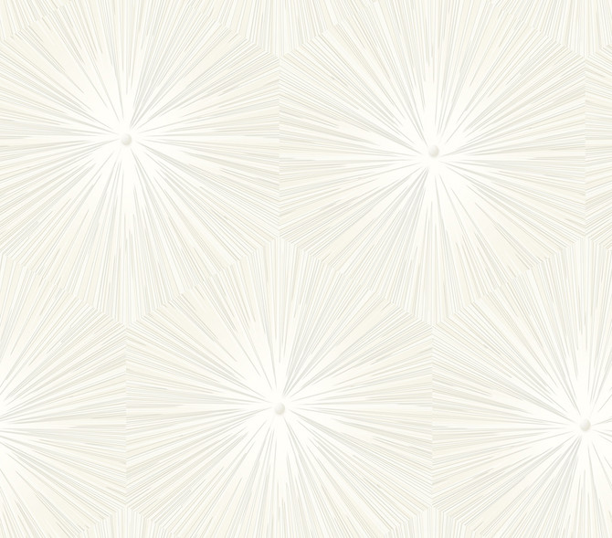 Seabrook Wallpaper Chadwick Starburst Metallic Pearl and White Avant Garde  United States 56.05 18" 20.5"  - My Fabric Connection -