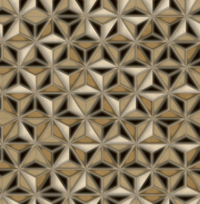 Seabrook Wallpaper Einstein Geometric Metallic Gold and Black Avant Garde  United States 56.05 20.87" 20.5"  - My Fabric Connection -