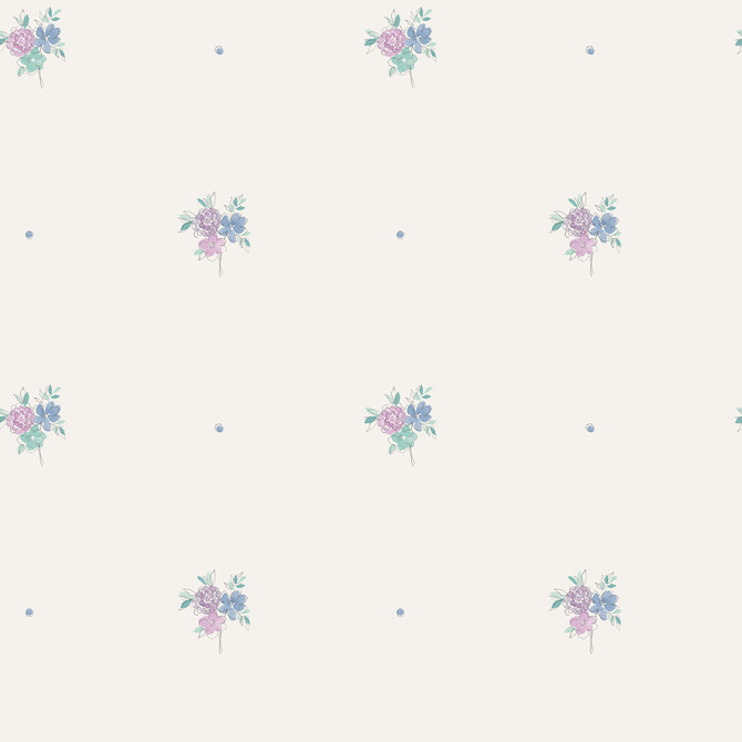 Seabrook Wallpaper Little Posy Periwinkle and Lilac Playdate Adventure  United States 56.05 20.87" 20.5"  - My Fabric Connection -