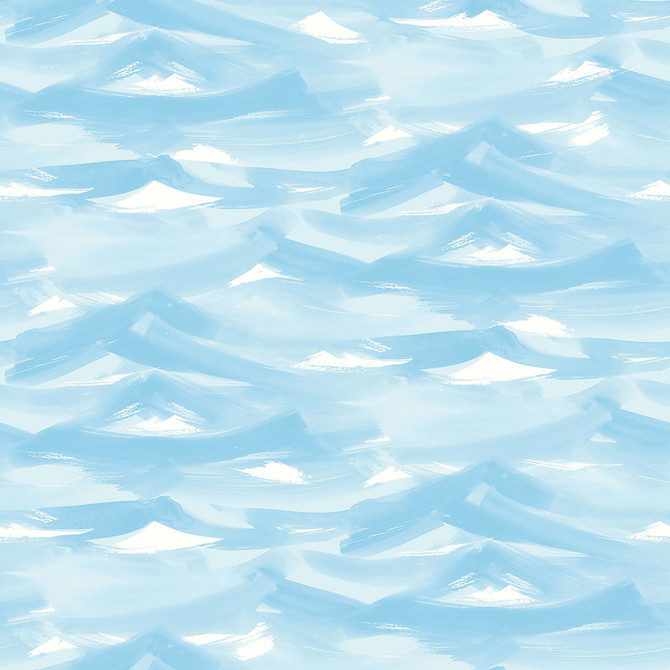 Seabrook Wallpaper Drift Away White and Sky Blue Playdate Adventure  United States 56.05 10.43" 20.5"  - My Fabric Connection -