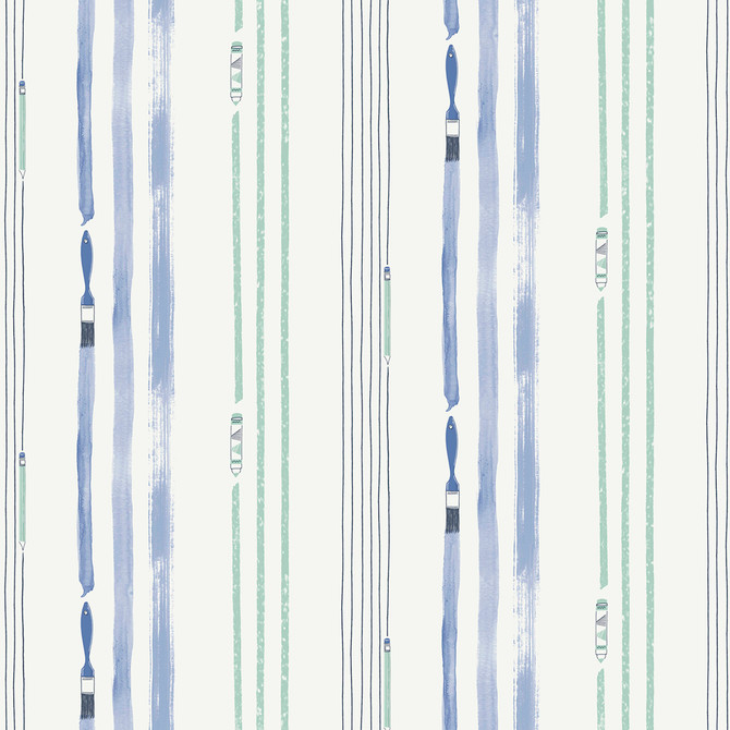 Seabrook Wallpaper Outside the Lines Periwinkle and Teal Playdate Adventure  United States 56.05 0" 20.5"  - My Fabric Connection -