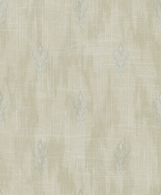 Seabrook Wallpaper Fleur de Lis Silver and Beige Aura  Netherlands 56.05 25.2" 20.5"  - My Fabric Connection -
