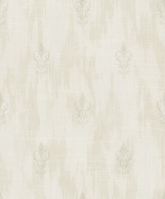 Seabrook Wallpaper Fleur de Lis Silver and Pearl Aura  Netherlands 56.05 25.2" 20.5"  - My Fabric Connection -