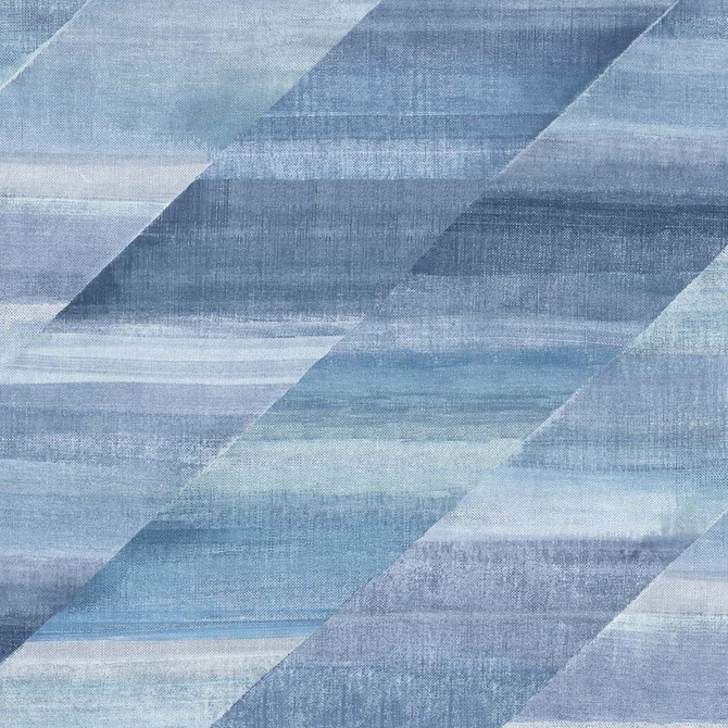 Seabrook Wallpaper Rainbow Diagonals Washed Denim and Cerulean Boho Rhapsody  United States 56.05 23.62" 20.5"  - My Fabric Connection -
