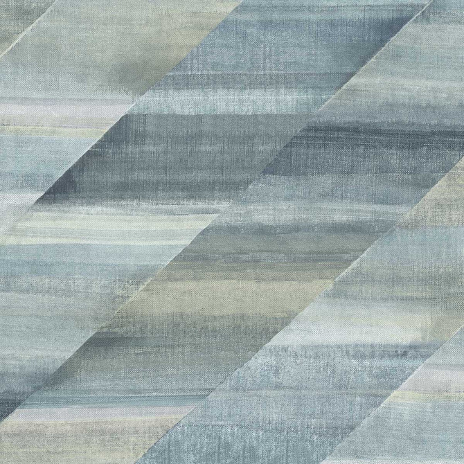 Seabrook Wallpaper Rainbow Diagonals Steel Blue and Stone Boho Rhapsody  United States 56.05 23.62" 20.5"  - My Fabric Connection -