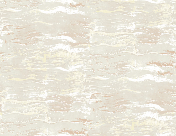 Seabrook Wallpaper Bleached Wave Metallic Champagne & Bisque L'Atelier de Paris  United States 60.75 20.87" 27"  - My Fabric Connection -