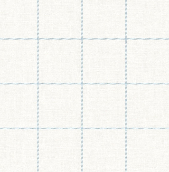 Seabrook Wallpaper Linen Check Blue  Frost and Bone White Luxe Retreat  United States 56.05 5.22" 20.5"  - My Fabric Connection -
