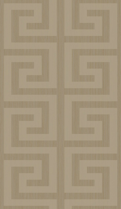 Seabrook Wallpaper Greek Key Khaki & Metallic Champagne Essential Textures  Netherlands 56.05 9" 20.5"  - My Fabric Connection -