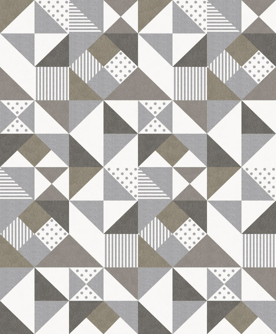 Seabrook Wallpaper Lozenge Geometric Silver & Antique Bronze Mondrian  Netherlands 56.5 25.2" 20.5"  - My Fabric Connection -