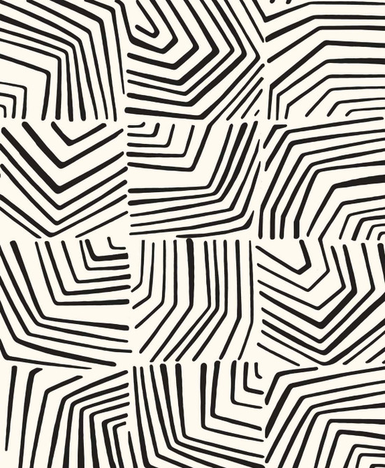 Seabrook Wallpaper Linework Maze Inkwell The Simple Life  Netherlands 57.5 25.2" 20.9"  - My Fabric Connection -