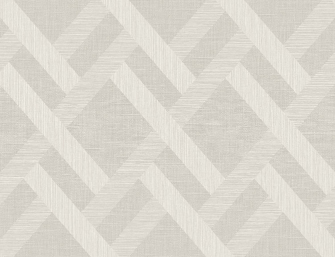 Seabrook Wallpaper Linen Trellis Morning Fog Even More Textures  United States 60.53 20.87" 27"  - My Fabric Connection -
