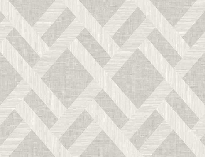 Seabrook Wallpaper Linen Trellis Pavestone Even More Textures  United States 60.53 20.87" 27"  - My Fabric Connection -