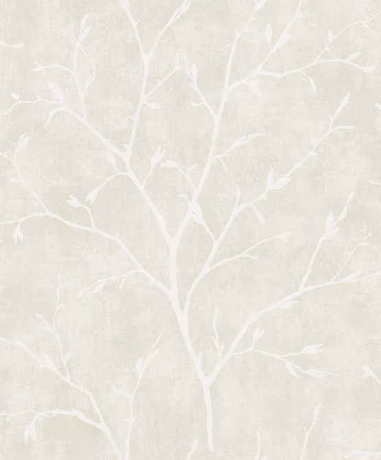 Seabrook Wallpaper Avena Branches Mica White Heron  Netherlands 57.5 25.2" 20.9"  - My Fabric Connection -