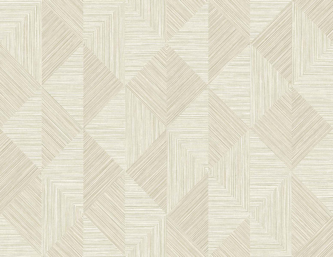 Seabrook Wallpaper Diamond Inlay Beige White Heron  United States 60.75 20.87" 27"  - My Fabric Connection -