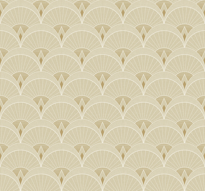 Seabrook Wallpaper Chrysler Arches Soft Beige Deco 2  United States 60.75 6.3" 27"  - My Fabric Connection -