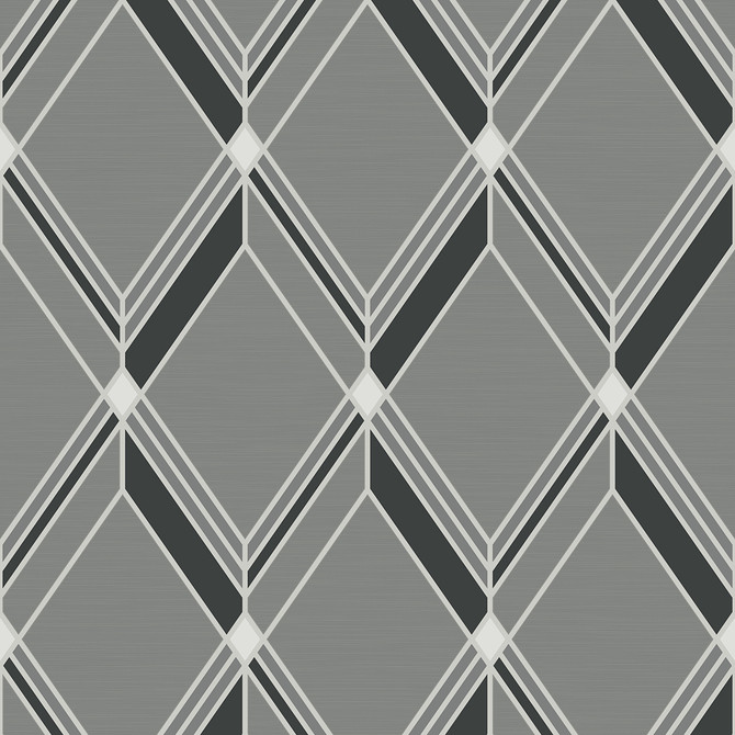 Seabrook Wallpaper Brooklyn Diamond Mysterious Deco 2  United States 60.75 18" 27"  - My Fabric Connection -