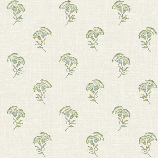 Seabrook Wallpaper Lotus Branch Floral Washed Green & Herb French Country  United States 60.75 9" 27"  - My Fabric Connection -